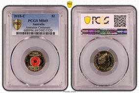 2018-C $2 Armistice Centenary Colorized MS69