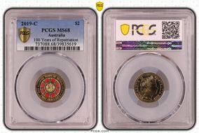2019-C $2 100 Years of Repatriation Colorized MS68