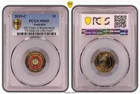 2019-C $2 100 Years of Repatriation Colorized MS69