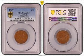 1967 2C w/o SD initials AU53BN