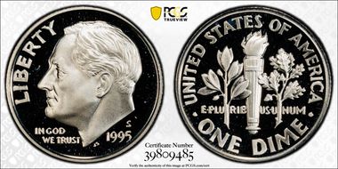 1995-S 10C Silver PR69DCAM