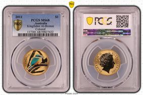 2011 $1 Kingfisher Al-Bronze Colorized MS68