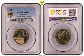 2012 $1 Fields of Gold Wheat MS68