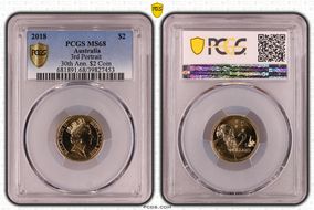 2018 $2 3rd Portrait 30th Ann. $2 Coin MS68