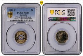 2019-C $2 Police Remembrance Colorized MS69