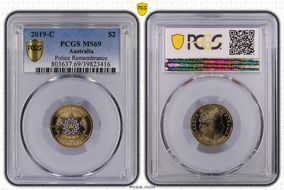2019-C $2 Police Remembrance Colorized MS69