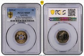 2019-C $2 Police Remembrance Colorized MS69