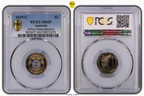 2019-C $2 Police Remembrance Colorized MS69