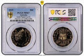 2015 50C Gilt Cu-Ni MS67