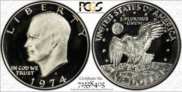 1974-S $1 Silver PR69DCAM