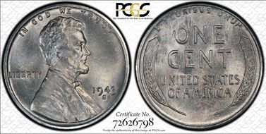 1943-S 1C MS66