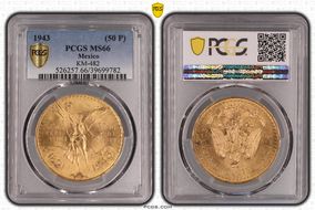 1943 (50 P) KM-482  Au MS66