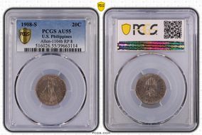 1908-S 20C Allen-11.04b RP 8 AU55