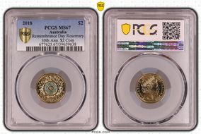 2018 $2 Remembrance Day Rosemary 30th Ann. $2 Coin Colorized MS67