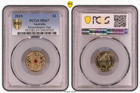 2015 $2 Remembrance Day Colorized In Flanders Fields MS67