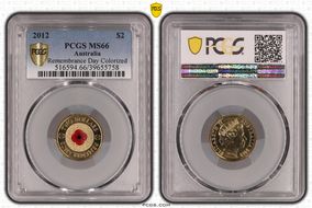 2012 $2 Remembrance Day Colorized MS66