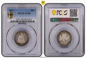 1876 25C AU58