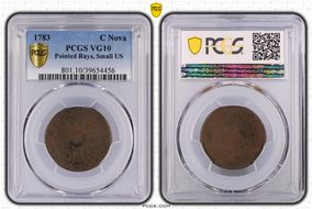 1783 C Nova 1/2P Pointed Rays, Small US VG10BN