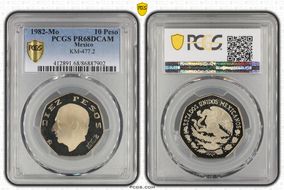 1982-Mo 10 Peso KM-477.2 PR68DCAM
