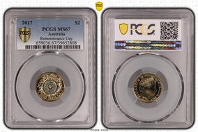 2017 $2 Remembrance Day Colorized MS67