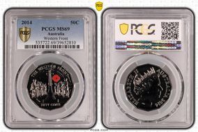 2014 50C Western Front Colorized MS69