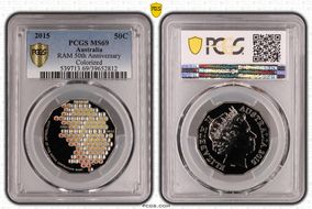 2015 50C RAM 50th Anniversary Colorized MS69