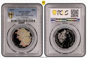 2015 50C RAM 50th Anniversary Colorized MS69