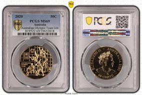 2020 50C Australian Olympic Team Gilt-CuNi MS69