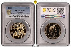 2020 50C Australian Olympic Team Gilt-CuNi MS69