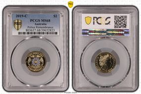 2019-C $2 Police Remembrance Colorized MS68