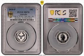 2020-P 10C End of WWII 75th Ann. Ag MS70