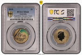 2018 $1 Australian Olympic Team MS68