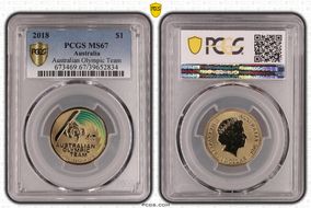 2018 $1 Australian Olympic Team MS67