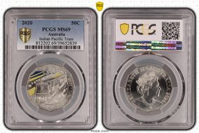 2020 50C Indian Pacific Train Colorized MS69