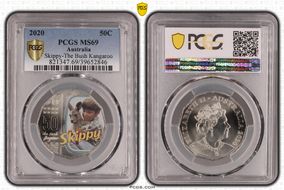 2020 50C Skippy-The Bush Kangaroo Colorized MS69