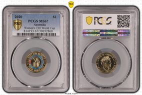 2020 $2 Women's T20 World Cup Colorized MS67