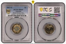 2017-C $2 Remembrance Day Colorized MS69