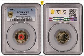 2018-C $2 Armistice Centenary Colorized MS67