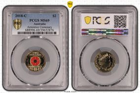2018-C $2 Armistice Centenary Colorized MS69