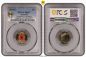 2018-C $2 Armistice Centenary Colorized MS67