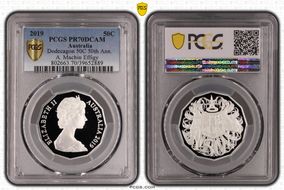 2019 50C Dodecagon 50C 50th Ann. Ag A. Machin Effigy PR70DCAM