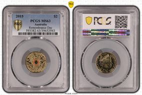 2015 $2 Remembrance Day Colorized In Flanders Fields MS63