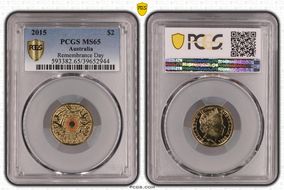 2015 $2 Remembrance Day Colorized In Flanders Fields MS65