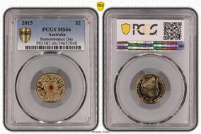 2015 $2 Remembrance Day Colorized In Flanders Fields MS66