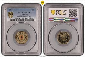 2015 $2 Remembrance Day Colorized In Flanders Fields MS63