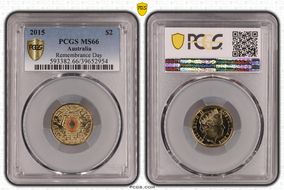 2015 $2 Remembrance Day Colorized In Flanders Fields MS66