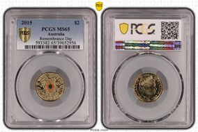 2015 $2 Remembrance Day Colorized In Flanders Fields MS65