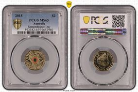 2015 $2 Remembrance Day Colorized In Flanders Fields MS65