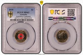 2018 $2 Armistice Centenary Colorized MS63