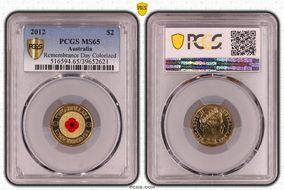 2012 $2 Remembrance Day Colorized MS65
